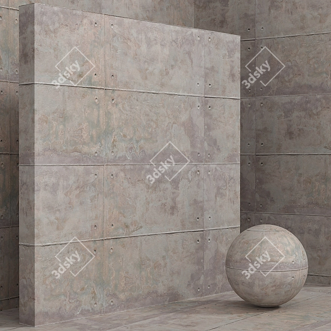 Seamless Plaster Rust Concrete Set 3D model image 3