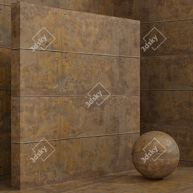 Seamless Plaster Rust Concrete Set 3D model image 4