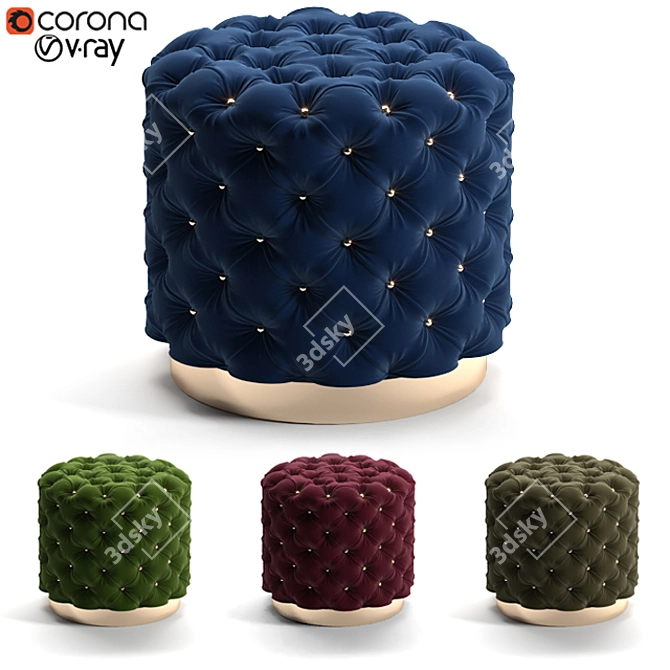 3D MAX 2015 Pouf: Textures & Renders 3D model image 1