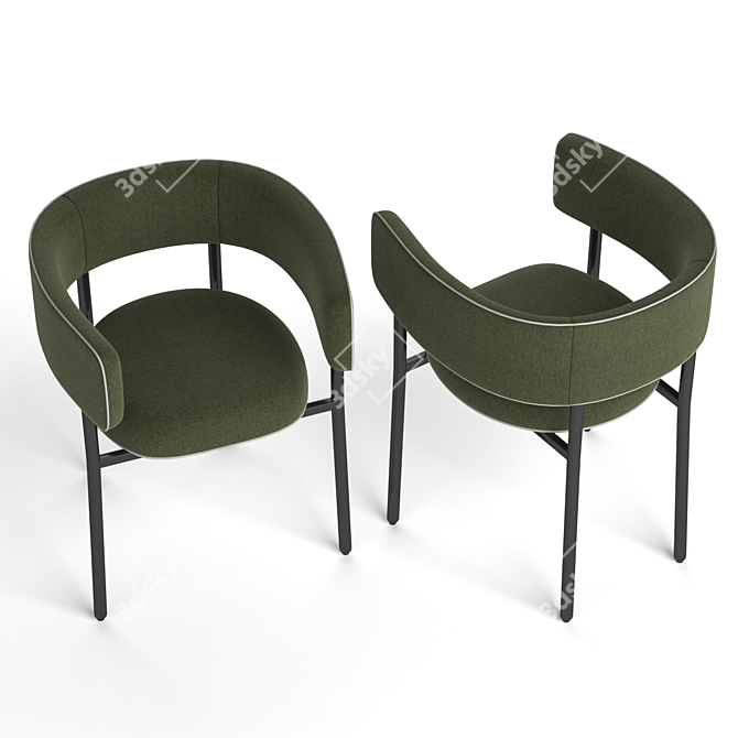 Bold Font Armchair: High-Quality, Detailed 3D Model 3D model image 3