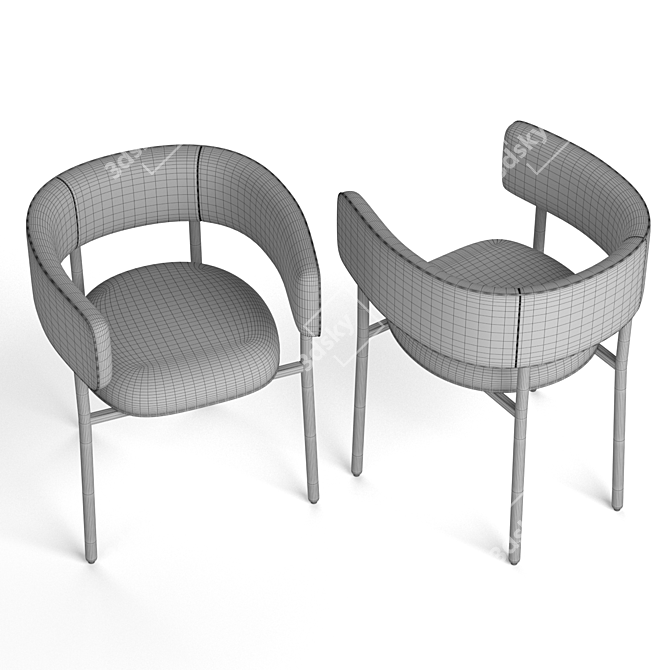 Bold Font Armchair: High-Quality, Detailed 3D Model 3D model image 5