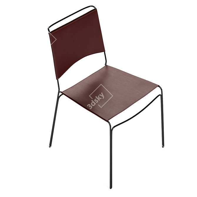 Elegant Trace Leather Chair 3D model image 2