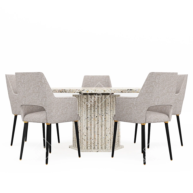 Modern Dining Table Set 3D model image 1