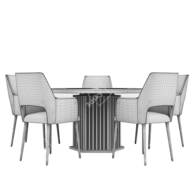 Modern Dining Table Set 3D model image 2