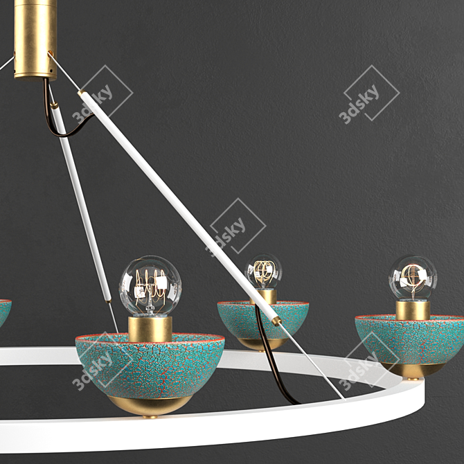 Elegant Roseland Ceiling Light 3D model image 2