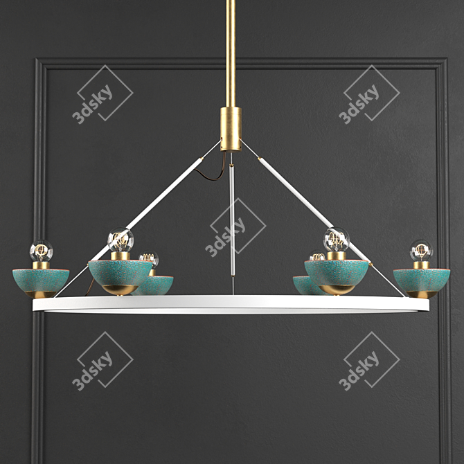 Elegant Roseland Ceiling Light 3D model image 3