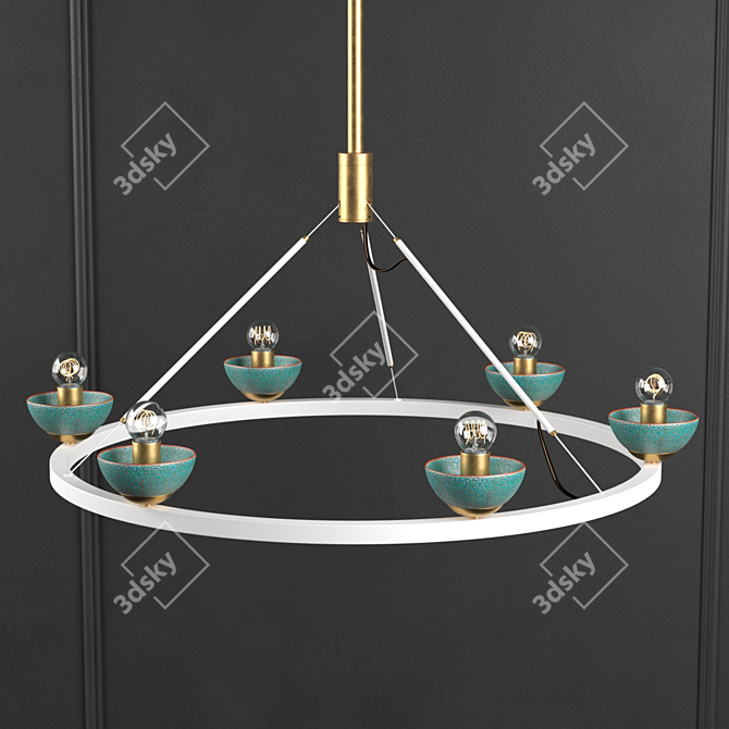 Elegant Roseland Ceiling Light 3D model image 4