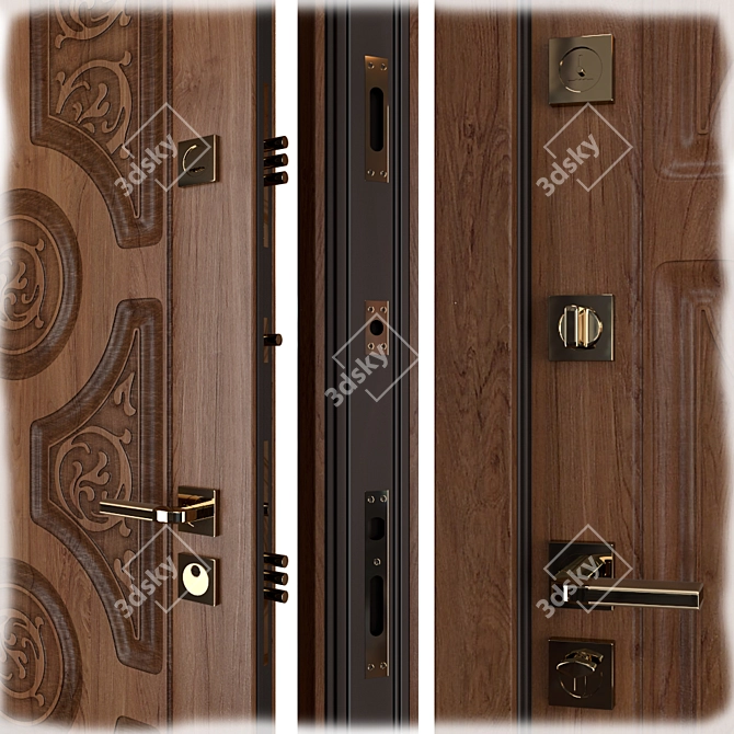 Astoria Metal Entrance Door: Elegant and Secure! 3D model image 2