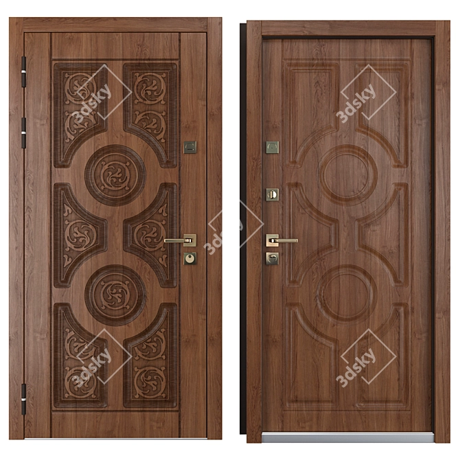 Astoria Metal Entrance Door: Elegant and Secure! 3D model image 3