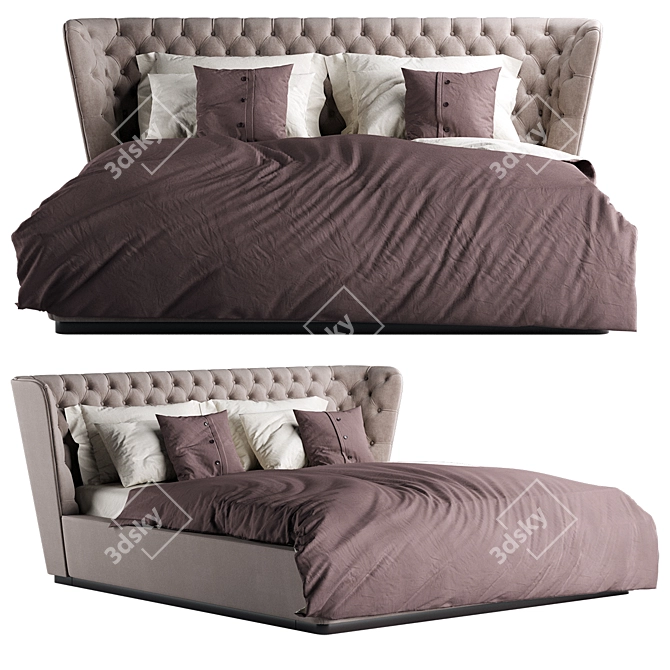 Luxury Furman Bed: Ultimate Comfort & Style 3D model image 1