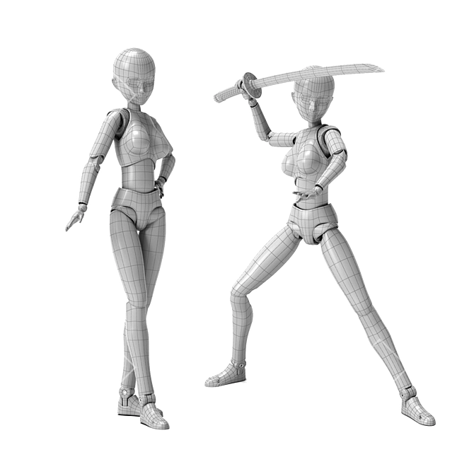 SHFiguarts Body-chan DX: Standing & Katana Fighting 3D model image 3