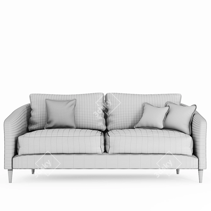 Cozy Red 2-Seater Sofa 3D model image 2