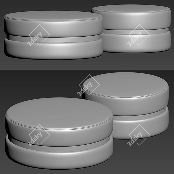 Elegant Edson Pouf Ottoman - Versatile and Stylish 3D model image 4