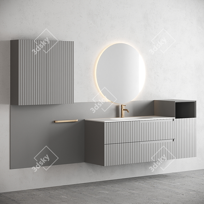 Synergy Vanity Unit Set 1: Modern Luxury for Your Bathroom 3D model image 3