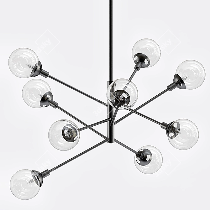 Orb Vectors: Modern Pendant Light 3D model image 1