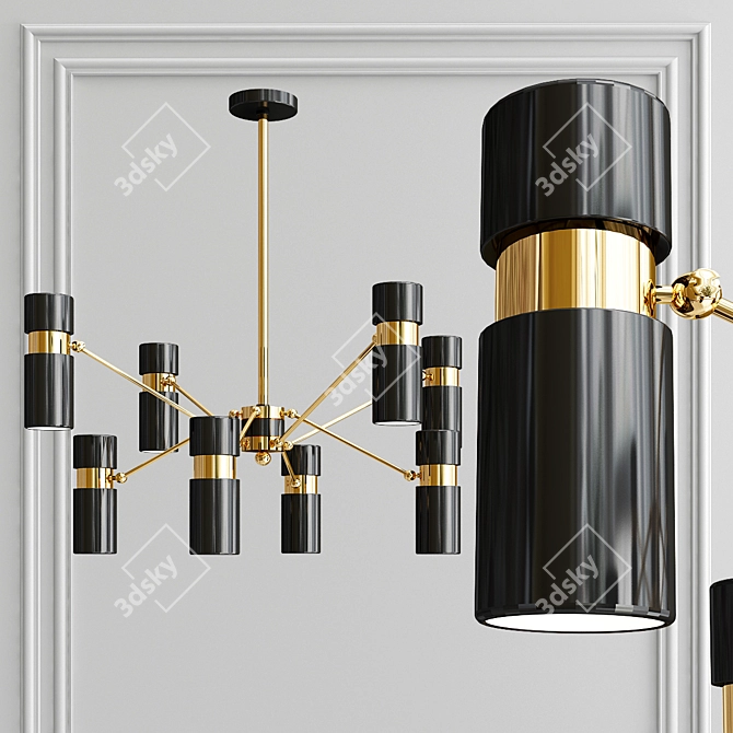 Elegant Edgar Chandelier 3D model image 1