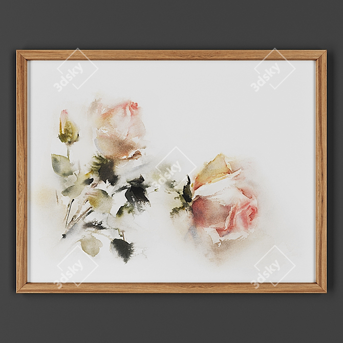 Vintage Wooden Picture Frame 3D model image 1