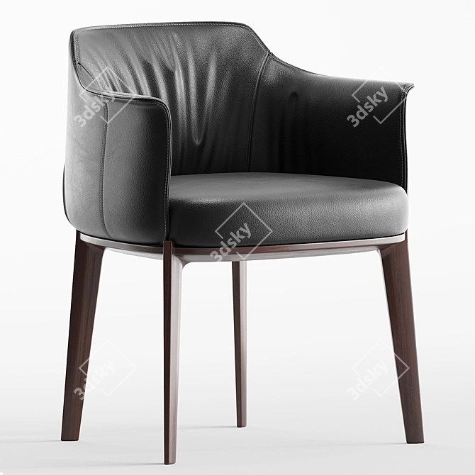 Archibald Leather Armchair by Poltrona Frau 3D model image 1