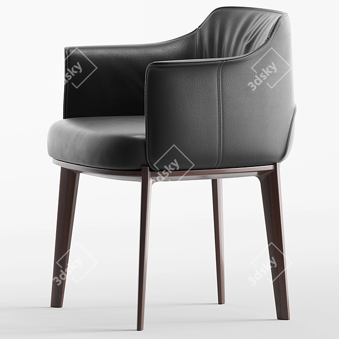 Archibald Leather Armchair by Poltrona Frau 3D model image 4