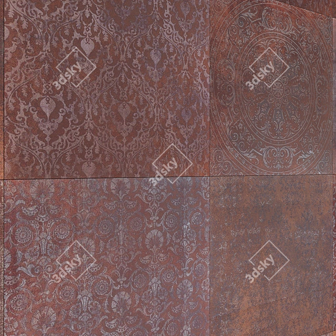 LOFT Metallic Multitexture Ceramic Tile 3D model image 2