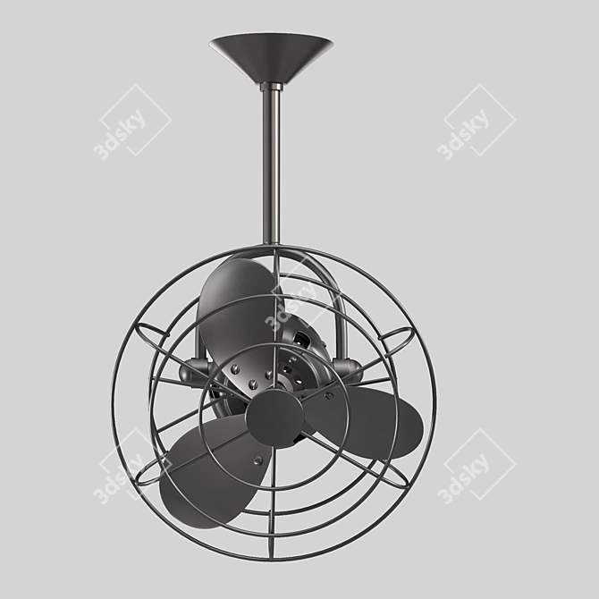 Modern Air Circulator: Ceiling Fan 3D model image 2