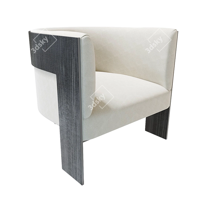 Elegant Cosway Chair: Curves & Textured Wood 3D model image 1