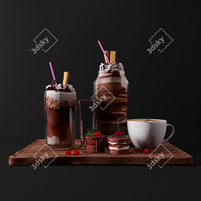Modern Cake Decoration Kit 3D model image 1