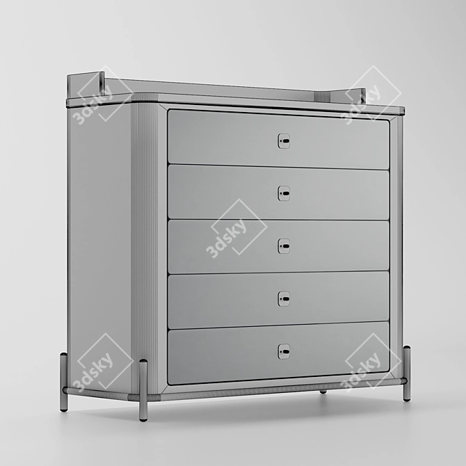 Stylish Kayra Chest of Drawers - Grey & White 3D model image 4