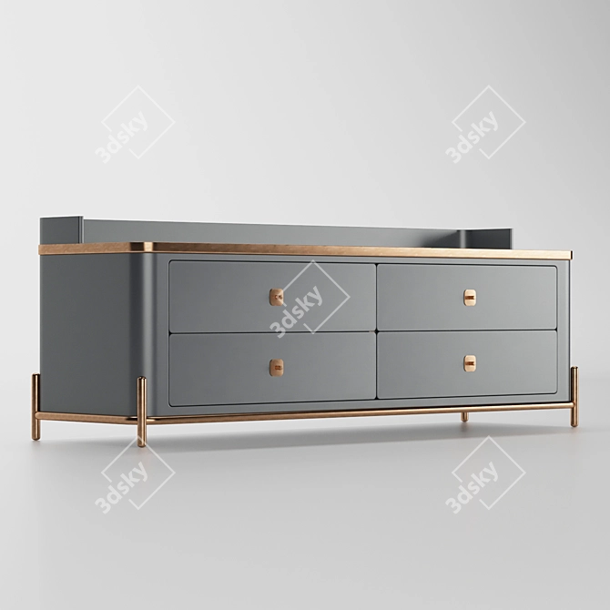 Modern Kayra Chest of Drawers 3D model image 1