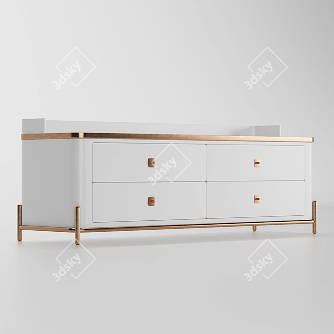Modern Kayra Chest of Drawers 3D model image 2