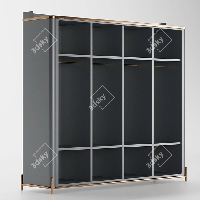 Kayra Stylish Wardrobe: Modern, Spacious, and Versatile 3D model image 3