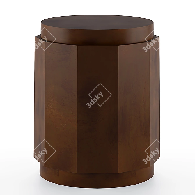 Elegant Mahogany Perrin Side Table 3D model image 1