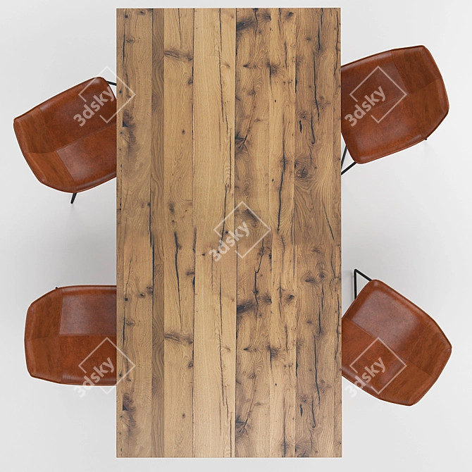 Modern Dining Table Set 3D model image 2