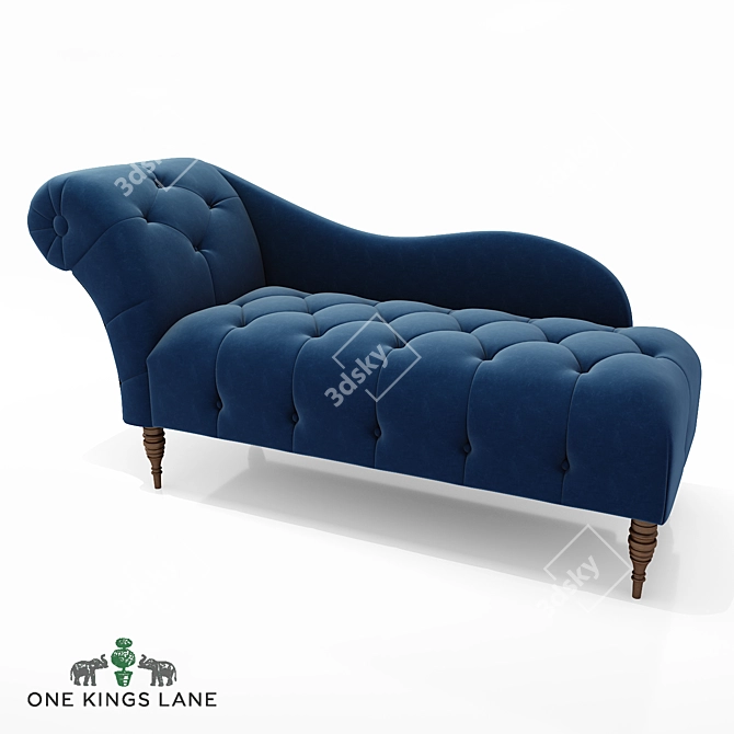 Elegant Frances Tufted Chaise 3D model image 6