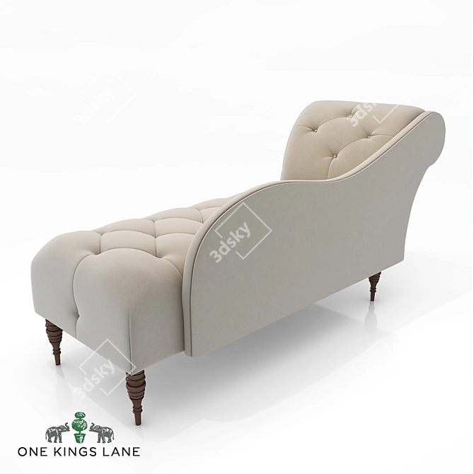 Elegant Frances Tufted Chaise 3D model image 9