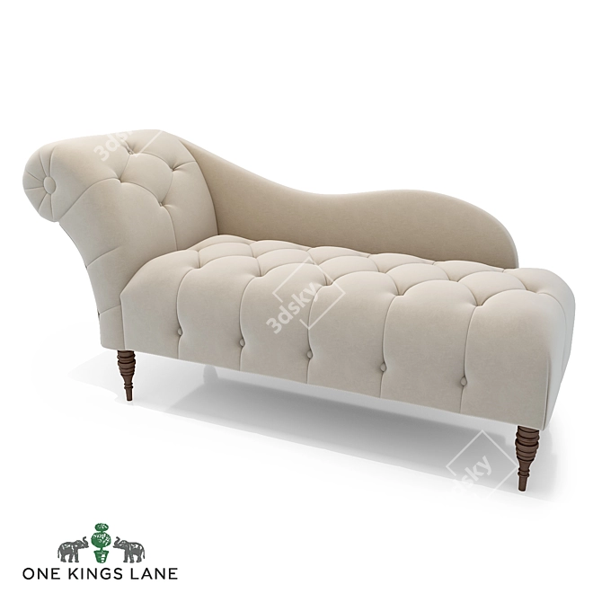 Elegant Frances Tufted Chaise 3D model image 13