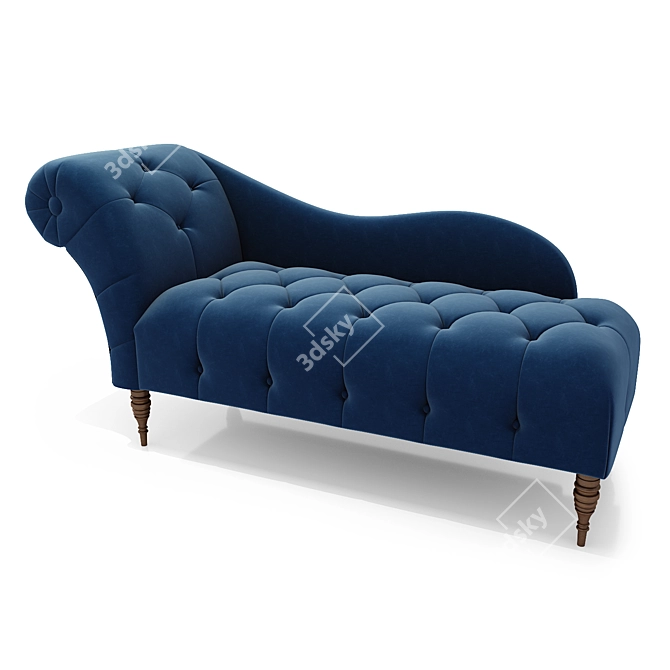 Elegant Frances Tufted Chaise 3D model image 16