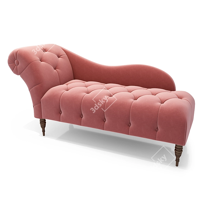 Elegant Frances Tufted Chaise 3D model image 17