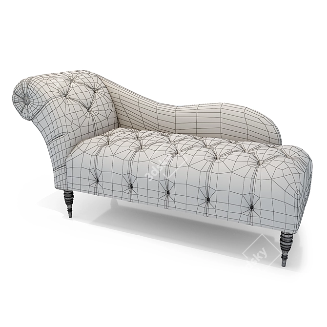 Elegant Frances Tufted Chaise 3D model image 20