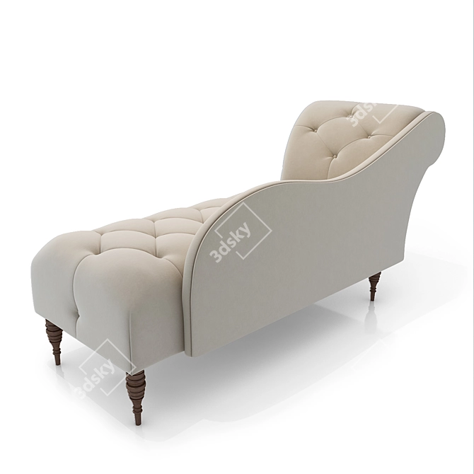 Elegant Frances Tufted Chaise 3D model image 21