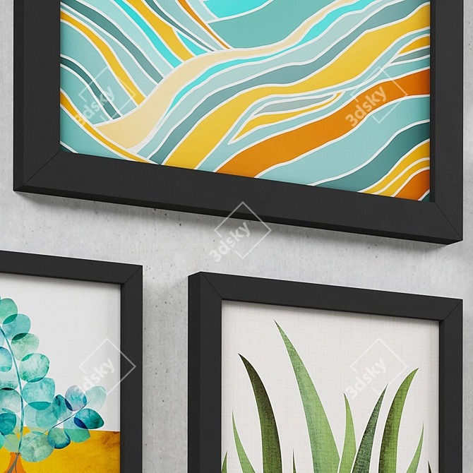 Tropical Paradise Framed Art Set 3D model image 2