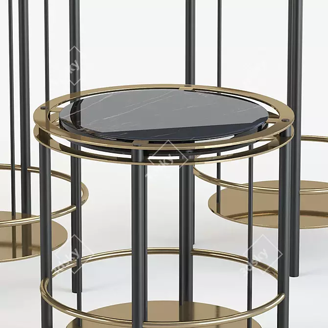 Deco Frame Side Tables 3D model image 2