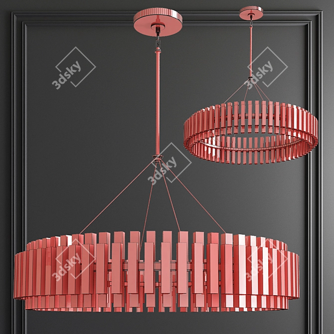 Elegant Crystal LED Chandelier 3D model image 2