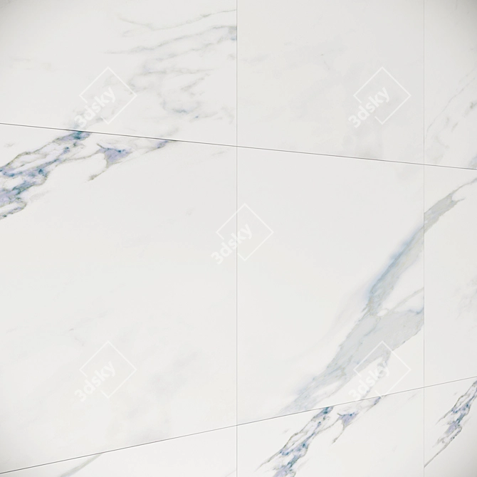 Ava Ceramic Calacatta Marble: Multi-Texture Wall/Floor Tiles 3D model image 2