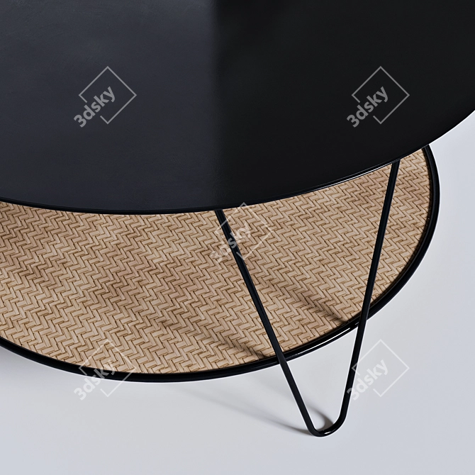 Elegant Metal and Rattan Rosali Tables 3D model image 2