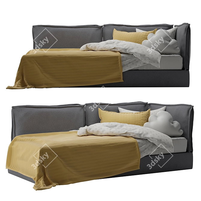 Cervantes Small Bed: Comfort Meets Style 3D model image 1