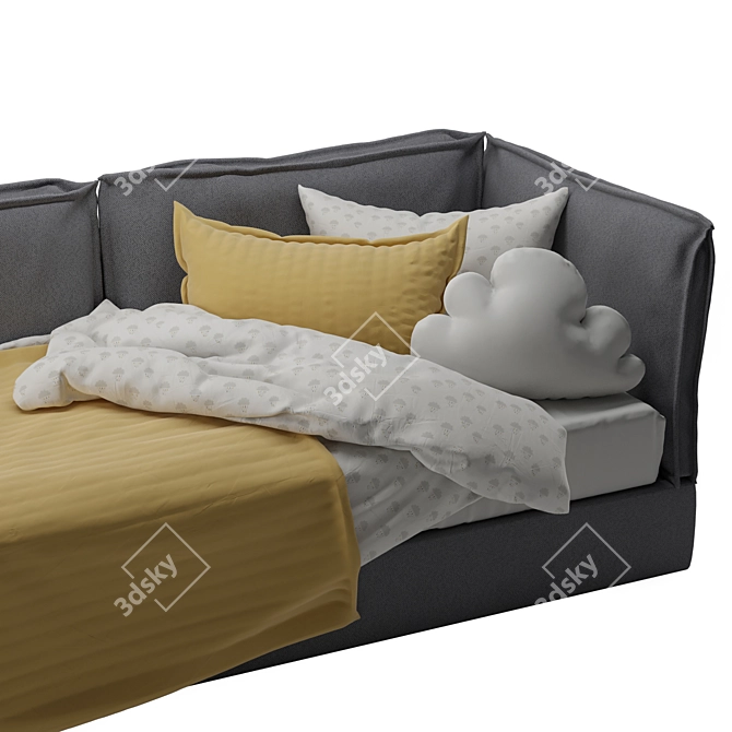 Cervantes Small Bed: Comfort Meets Style 3D model image 2