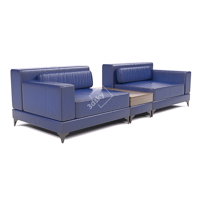 Versatile Leather Sofa Set 3D model image 5