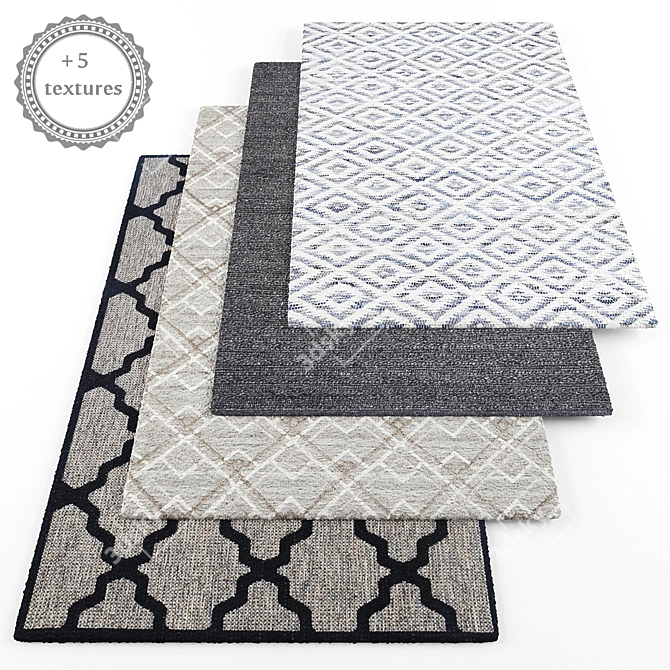 Modern Style Rugs Set 3D model image 1