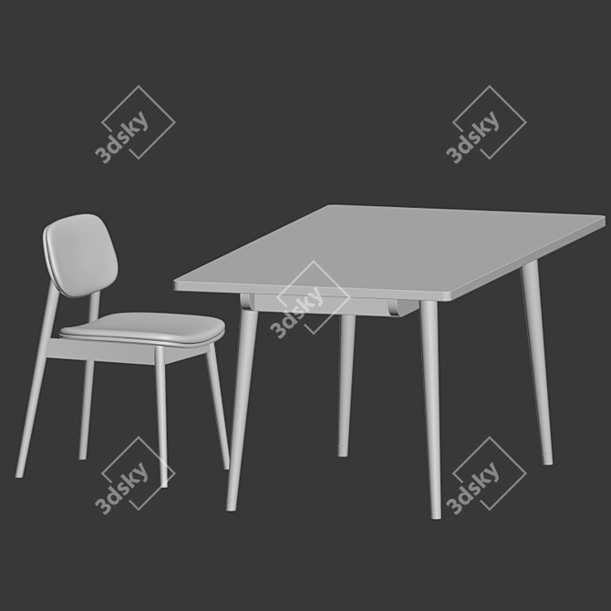 Larsson Dining Table + Frey Chair Set 3D model image 3